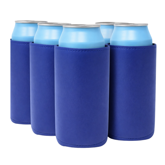 Slim-Size Leatherette Can Coolers - TahoeBay