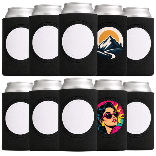 Neoprene Can Coolers - White Sublimation Circle