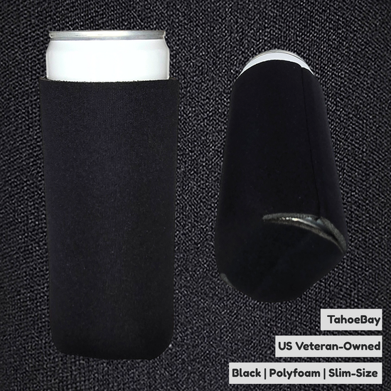 Black Can Cooler Sleeves Slim 25-Pack - TahoeBay