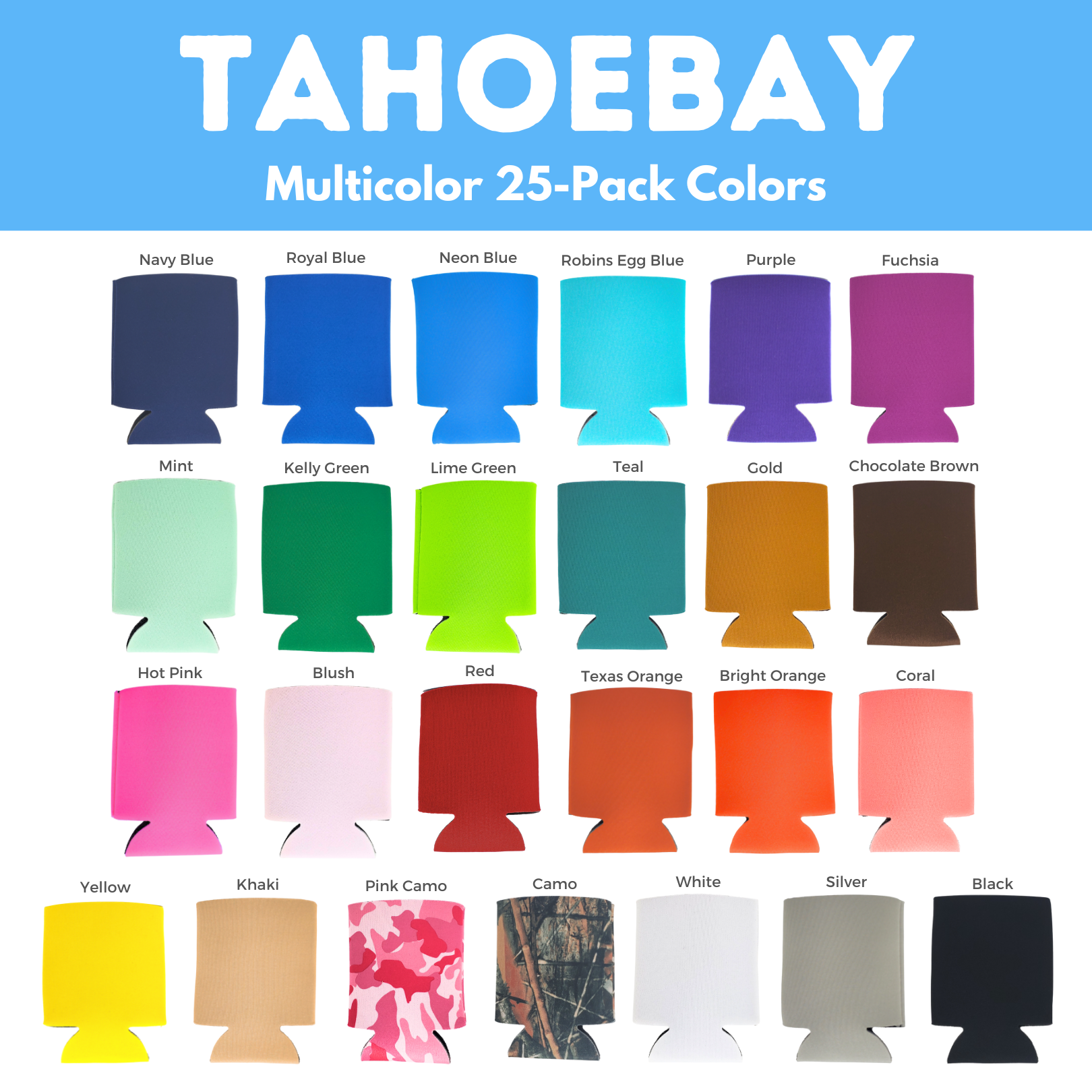 Multi Color Sample Pack - Standard Size Foam - TahoeBay