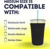 TahoeBay Iced Coffee Cold Cup Sleeve (4-Pack) Reusable Blank Neoprene Insulator Drink Sleeves 22-24oz Beverage Holder for Vinyl Sublimation fits Dunkin' Medium and Starbucks Venti (Black) - TahoeBay