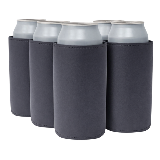 Slim-Size Leatherette Can Coolers - TahoeBay