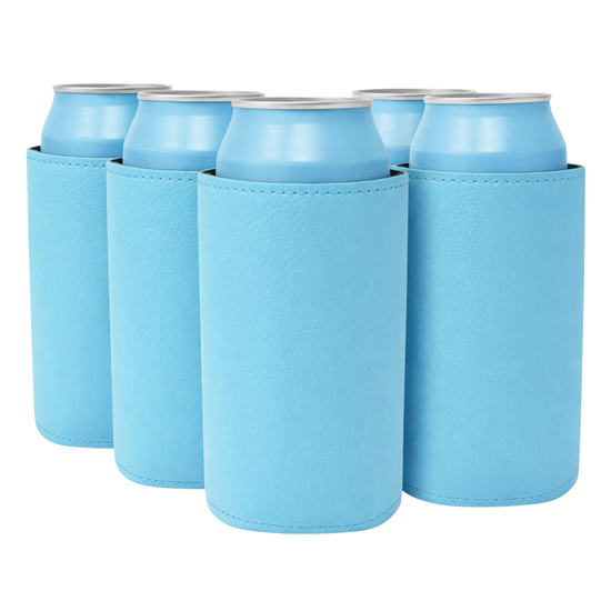 Slim-Size Leatherette Can Coolers - TahoeBay