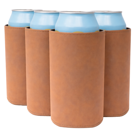 Slim-Size Leatherette Can Coolers - TahoeBay