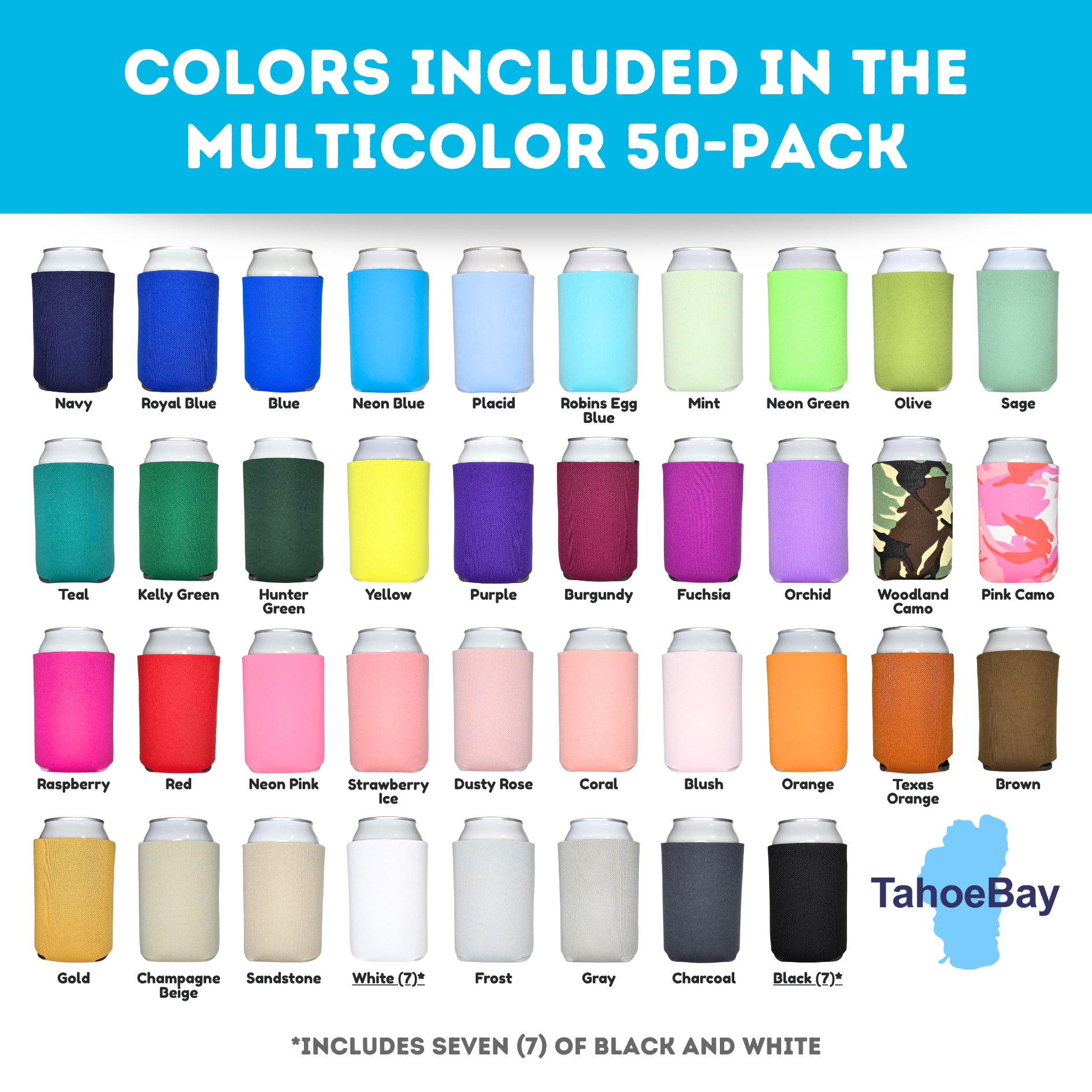 Multi Color Sample Pack - Standard Size Foam – TahoeBay