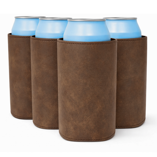 Slim-Size Leatherette Can Coolers - TahoeBay