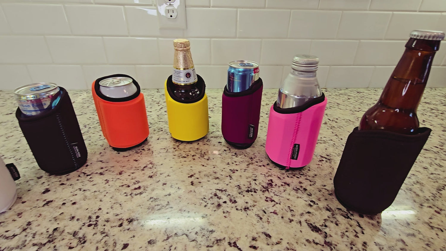 Load video: &lt;p&gt;From left to right: Mini 7.5oz, 8.4oz, Regular, Stubby Bottle, Slim, Screw Top, Longneck 12oz Bottle&lt;/p&gt;